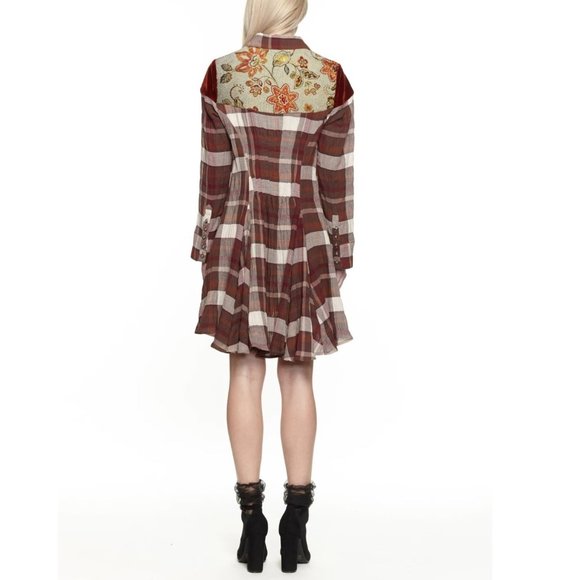 Aratta Omaha Tunic Dress • Small • Velvet • Plaid - Picture 3 of 4